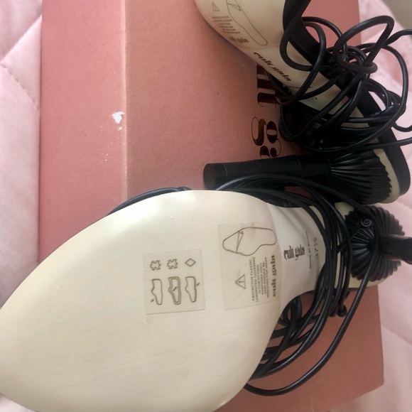 Cult Gaia Soleil Black Leather Open Toe Sandals 37.5 - Picture 10 of 12